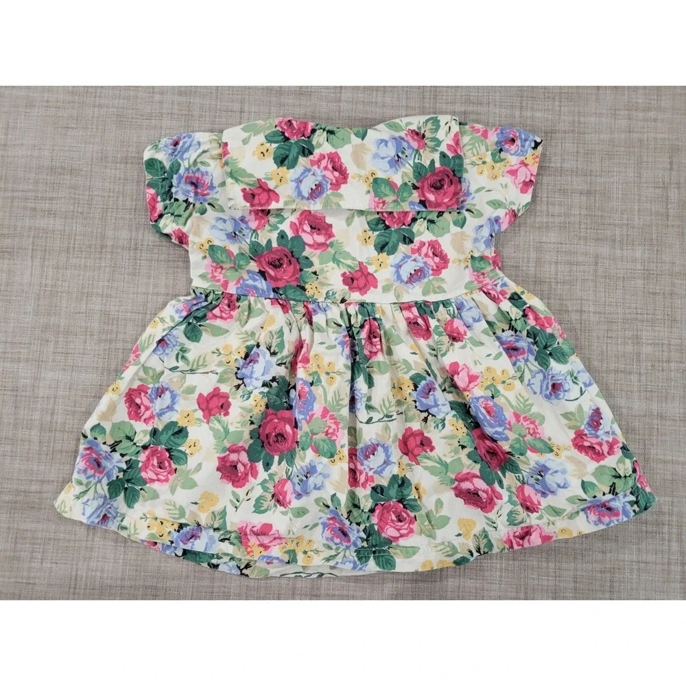 Vintage Limited Jeans Girls Floral‎ Rose Print Dress Peter Pan Collar 90s Cotton